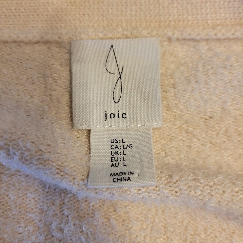 Joie Cream Cardigan Fuzzy Butter Soft Cardigan Women's Size Large - Picture 7 of 10
